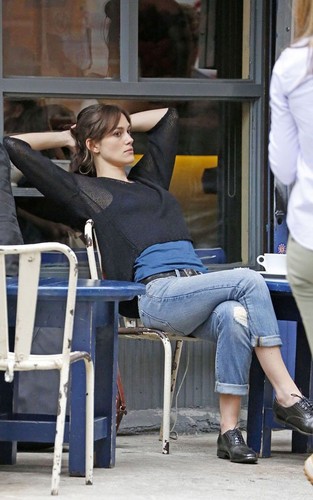 Keira on the Soho district set in New York City 