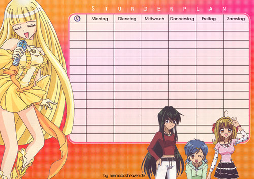  Mermaid Melody time table, tableau