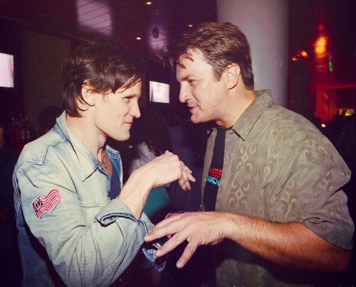  Nathan Fillion with Matt Smith at Comic Con 2012