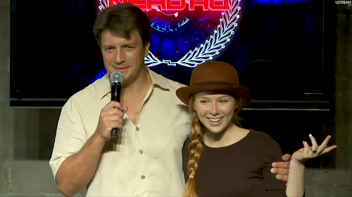 Nathan Fillion with Molly Quinn 