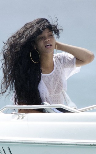 Rihanna out tubing and drinking with friends in Barbados 