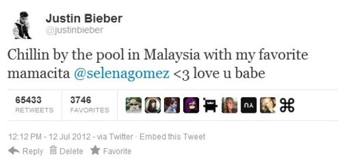  Selena & Justin tweets