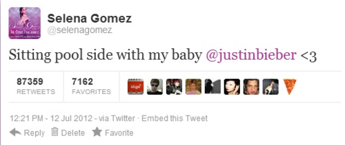  Selena & Justin tweets