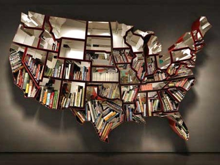  USA bookshelf Map