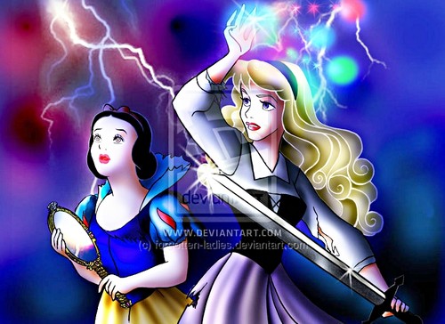  Walt 迪士尼 粉丝 Art - Princess Snow White & Princess Aurora