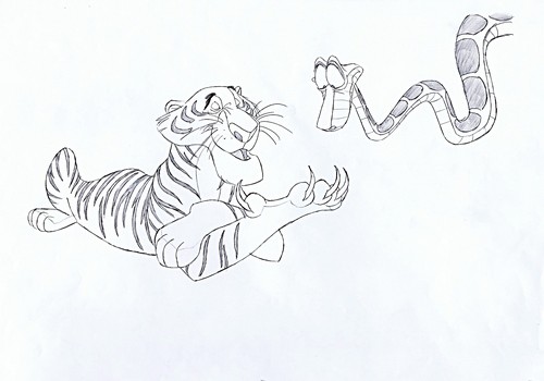  Walt Дисней Sketches - Shere Khan & Kaa