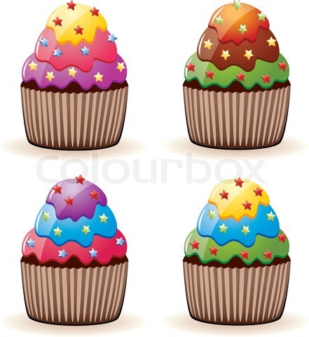  colorful cupcakes