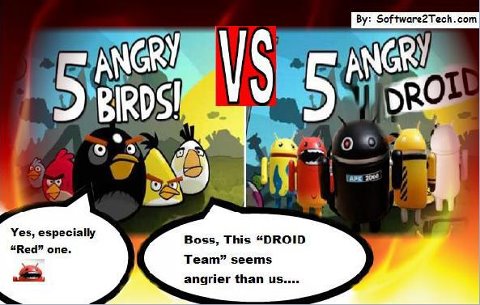  5 Angry Birds VS 5 Angry Droids