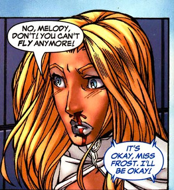  Emma Frost failing to convince