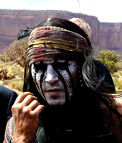  Johnny Depp at Monument Valley on Navajo Reservation during filming of The Lone Ranger