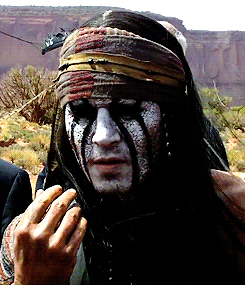  Johnny Depp at Monument Valley on Navajo Reservation during filming of The Lone Ranger