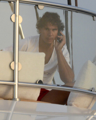  Rafael Nadal Takes Time Out To Relax [July 8, 2012]