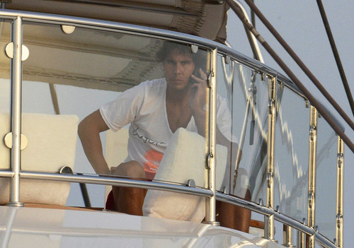  Rafael Nadal Takes Time Out To Relax [July 8, 2012]