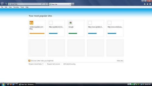  Screenshot for Internet Explorer 9 for Windows Vista