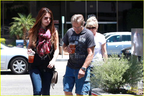 Selena - Going to Panera Bread in Sherman Oaks with her grandparents - July 24, 2012