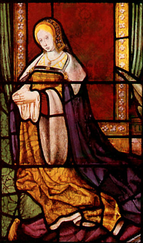 Stained glass portrait of Queen Katherine