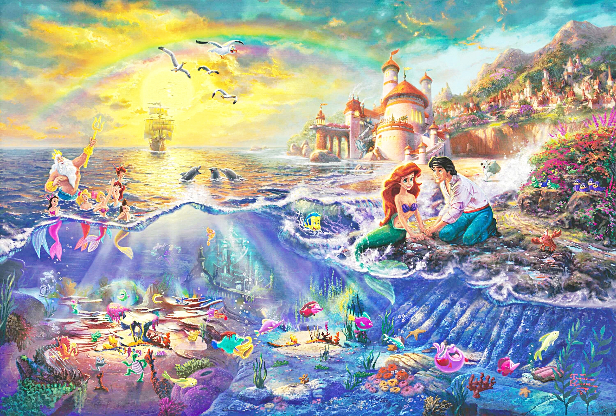 Thomas Kinkade's Disney Paintings - The Little Mermaid