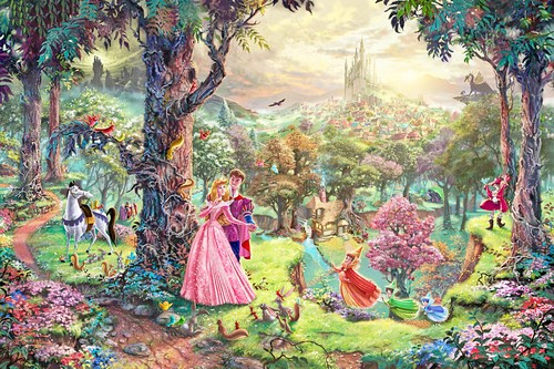  Thomas Kinkade's ディズニー Paintings - Sleeping Beauty