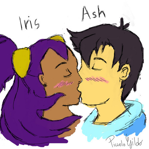  Ash & Iris kiss