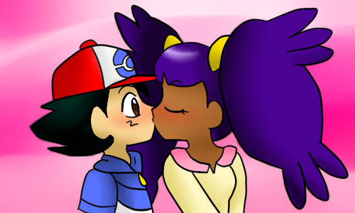  Ash & Iris kiss