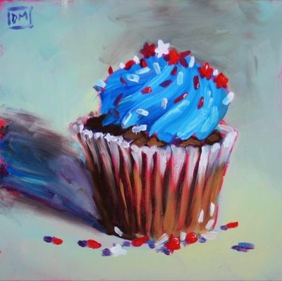 Cupcake drawing and painting
