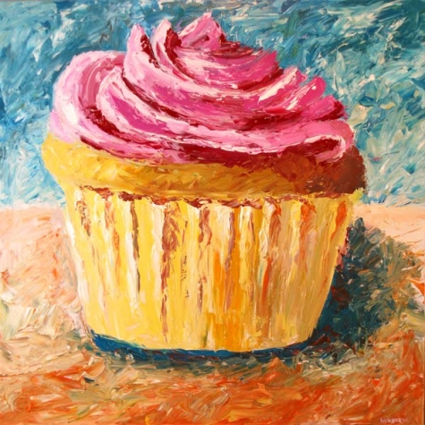 Cupcake drawing and painting