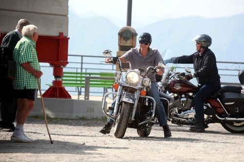  George Clooney Rides Around Lake Como [July 25, 2012]
