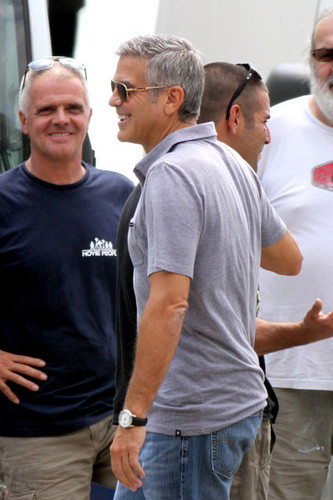 George Clooney Shoots a Commercial in Italy [July 30, 2012]