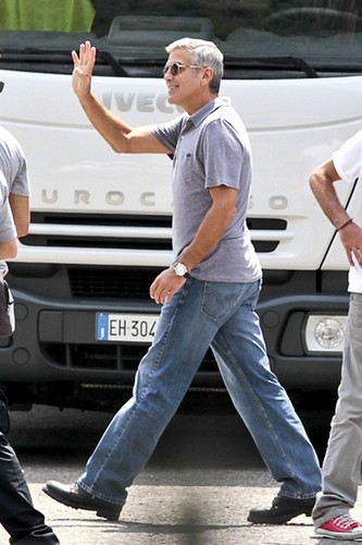  George Clooney Shoots a Commercial in Italy [July 30, 2012]