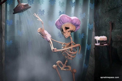  I'm just a skeleton taking a shower!