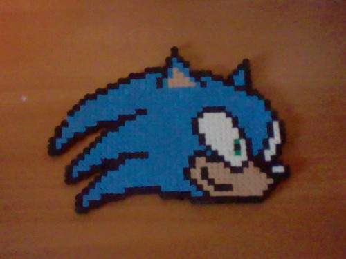  I made Sonic's head out of perler beads :]
