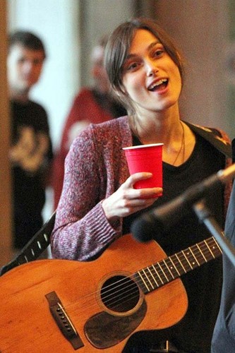  Keira on the set of their new movie "Can A Song Save Your Life?" in New York City