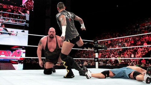 Punk observes Cena vs Show