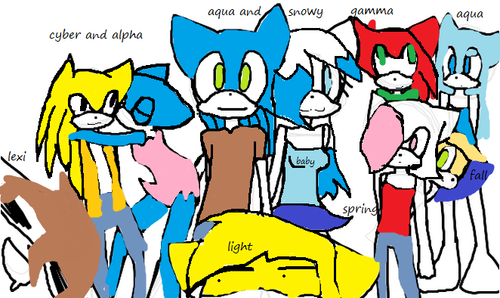  Snowy, Aqua, and the gang. Drawn por Blossom1111