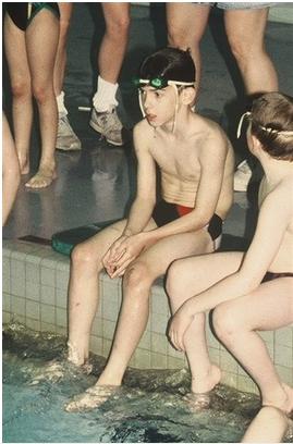  Young Michael Phelps on Edge of Pool