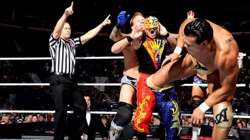  Ziggler, Y2J and Del Rio vs Cara, Mysterio and Sheamus