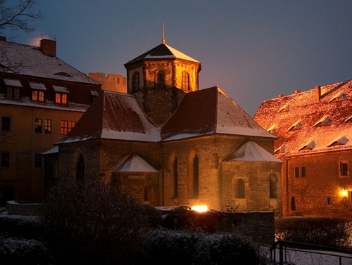  burg querfurt kasteel in winter