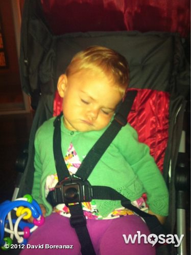  "The real baby Christine. Sleeping on the job." [Via David Boreanaz]
