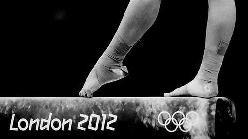 Black and white photographs at the Olympic Games