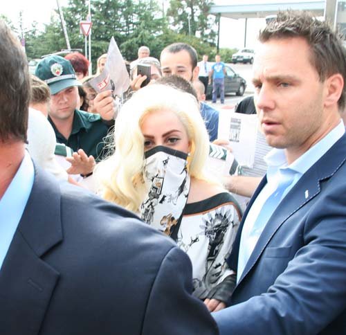  Gaga arriving in Sofia, Bulgaria (Aug. 11)