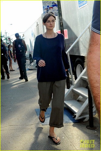  Keira on the set of her movie Can A Song Save Your Life?