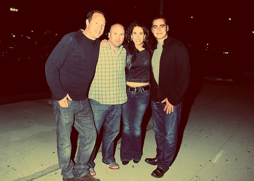 Melina Kanakaredes, her husband and friends at a Bruce Springsteen concert