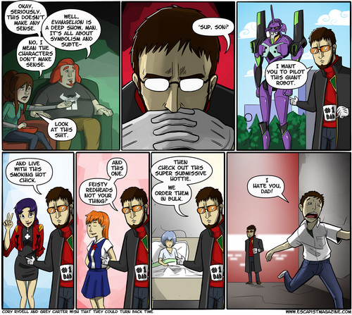  NGE characters summed up in 1 strip