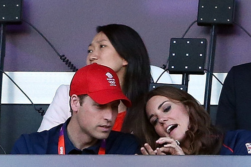 Prince William attend the evening's Athletics events on Day 9 of the London 2012 Olympic Games 