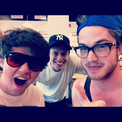 Three hungry guys @ Five Guys after the beach