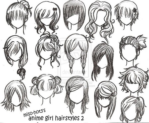 Different Animie hairs