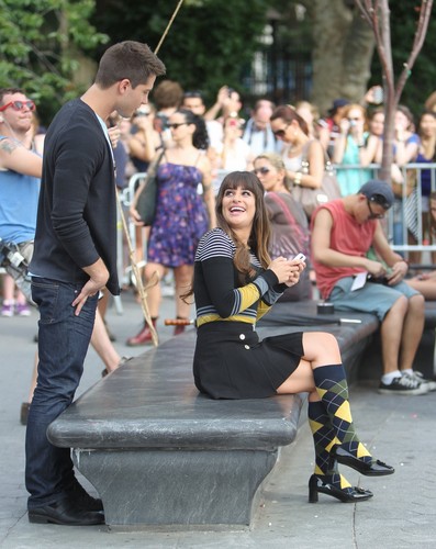 Lea Michele & Dean Geyer Filming in New York