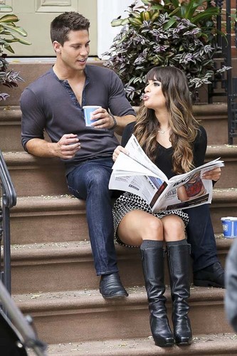 Lea Michele & Dean Geyer Filming in New York