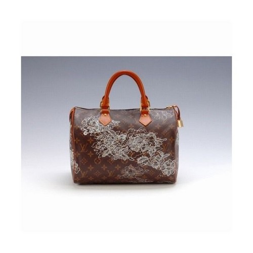  Louis Vuitton Monogram Dentelle Speedy 30 handbag Silver M95398