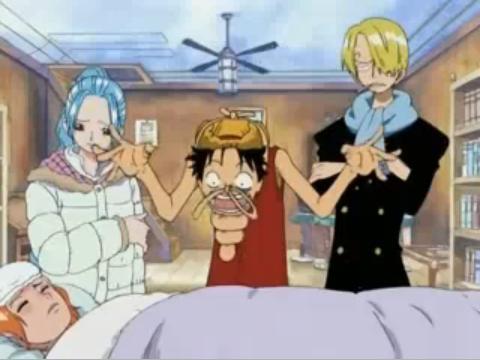  Luffy tries to make Nami happy